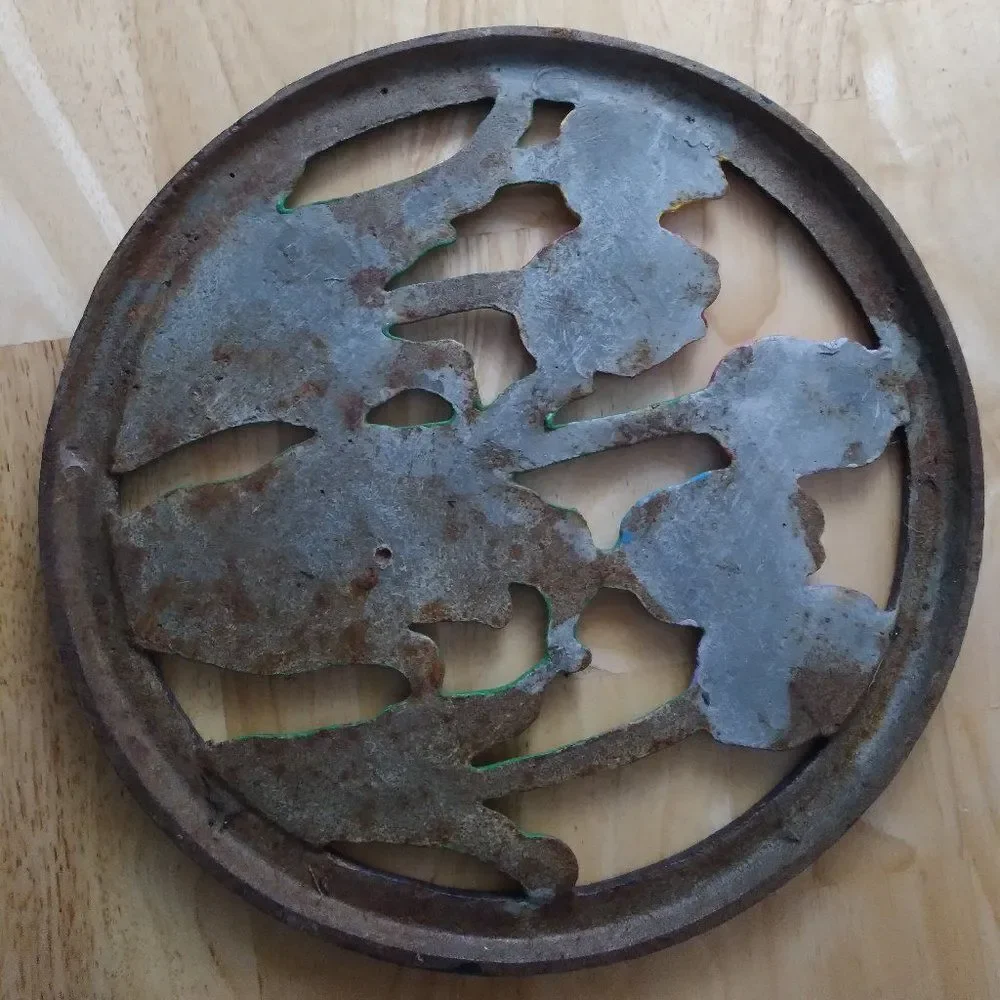 Vintage Cast Iron Tulip Art Metal Sculpture Wall Hanging - Picture 6 of 6